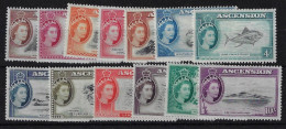 ASCENSION SG57/69, 1956 DEFINITIVES FRESH MOUNTED MINT - Ascensión