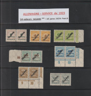 ALLEMAGNE - SERVICE - Du N° 55 Au N° 61 De 1923 - 7 Paires Soit 14 Timbres Neufs **  -  2 Scan - Servizio