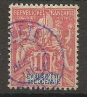 OCEANIE N° 15 CACHET PAPEETE VIOLET / Used - Oblitérés