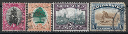 1926-1931 SOUTH AFRICA Set Of 4 USED STAMPS (Scott # 24b,25a,36a,43b) CV $3.95 - Usados