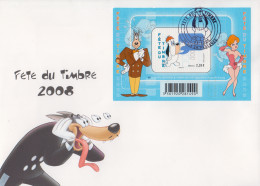 Enveloppe  FDC  1er  Jour   FRANCE  Bloc  Feuillet   TEX  AVERY   Fête  Du  Timbre   AIX  EN  PROVENCE   2008 - 2000-2009