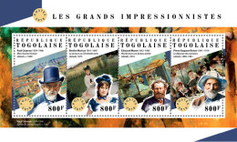 TOGO 2018 MNH  Great Impressionists  Michel Code: 9091-9094. Yvert&Tellier Code: 6340-6343 - Togo (1960-...)