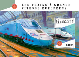 TOGO 2018 MNH  European Speed Trains  Michel Code: 9145 / Bl.1612. Yvert&Tellier Code: 1415 - Togo (1960-...)