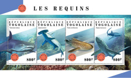 TOGO 2018 MNH  Sharks  Michel Code: 9031-9034. Yvert&Tellier Code: 6364-6367 - Togo (1960-...)