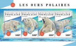 TOGO 2018 MNH  Polar Bears  Michel Code: 9061-9064. Yvert&Tellier Code: 6388-6391 - Togo (1960-...)
