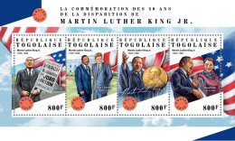 TOGO 2018 MNH  Martin Luther King Jr.  Michel Code: 9116-9119. Yvert&Tellier Code: 6396-6399 - Togo (1960-...)