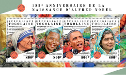 TOGO 2018 MNH  Alfred Nobel  Michel Code: 9096-9099. Yvert&Tellier Code: 6412-6415 - Togo (1960-...)