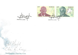 Norway  2004  Nobel Laureates, Physical Chemist Odd Hassel, Politician Christian Lange, Mi 1518 - 1519 FDC - FDC