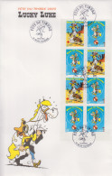 Enveloppe  FDC  Grand  Format  1er  Jour   FRANCE   Bande  Carnet     LUCKY   LUKE      FETE  DU  TIMBRE    2003 - 2000-2009