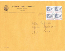 €0,20 DONNE QUARTINA COMUNE DI TORRAZZA COSTE PAVIA - 2001-10: Marcofilia
