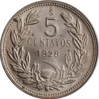 Chile 5 Centavos 1928 So, BU, "Republic Of Chile (1899 - 1959)" - Cile