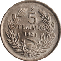 Chile 5 Centavos 1921 So, BU, "Republic Of Chile (1899 - 1959)" - Cile