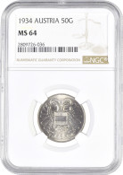 Austria 50 Groschen 1934, NGC MS64, "First Republic (Shilling) (1925 - 1938)" - Autres – Afrique
