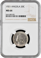 Angola 20 Centavos 1921, NGC MS64, "Portuguese Colony (1921 - 1974)" - Portugal