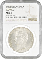 Bavaria 5 Mark 1907, NGC MS63, "King Otto I (1886 - 1913)" - 2, 3 & 5 Mark Silver