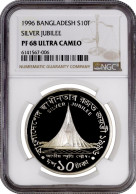 Bangladesh 10 Taka 1996, NGC PF68 UC, "25th Anniversary - Independence" - Autres – Afrique
