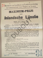 WOII - Affiche - 1941 Maximum Prijs Inlandsche Lijnolie  (P423) - Afiches