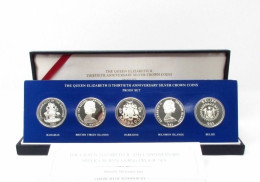 British Territories 5, 10, 25 Dollars 1983, PROOF SET, "The Coronation Jubilee Crown Coins" - Colonies