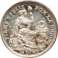 Peru 1/2 Dinero 1912 FG, UNC PL, "República Del Perú (1863 - 1917)" - Peru