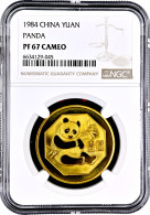 China 1 Yuan 1984, NGC PF67 CAMEO, "Panda" - Chili