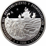 Dominican Republic 100 Pesos 1988, 5oz PROOF, "Discovery Of America" Silver - Autres – Afrique