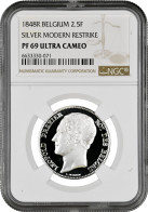 Belgium 2.5 Francs 1848, NGC PF69 UC RESTRIKE, "King Leopold I (1832 - 1865)" - Other & Unclassified