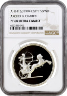 Egypt 5 Pounds 1994, NGC PF68 UC, "Archer In Chariot" - Egypte