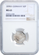 Germany 50 Pfennig 1898 A, NGC MS63, "German Empire (1871 - 1922)" - Autres – Afrique