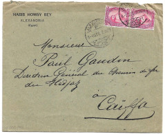 (C04) - COVER WITH 5M. X2 STAMPS ALEXANDRIA / F => CAIFFA HAIFA 1908 CHEMIN DE FER DU HEDJAZ - 1866-1914 Khédivat D'Égypte