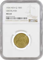 Greenland 50 Ore 1926, NGC MS64, "Krone (1926 - 1964)" - Groenland