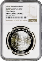 Guatemala 1 Quetzal 2010, NGC PF68 UC, "Ibero-America - Historical Coins" - Guatemala