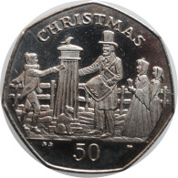 Isle Of Man 50 Pence 2001 BB, AU, "Christmas" - Altri & Non Classificati