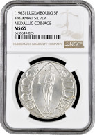 Luxembourg 5 Francs 1963, NGC MS65, "Princess Ermesinde" - Luxemburgo