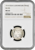Luxembourg 1 Franc 1914, NGC MS65 ESSAI, "Duchess Marie-Adelaide (1912 - 1919)" - Luxemburgo