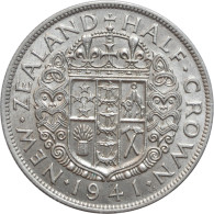New Zealand 1/2 Crown 1941, AU, "King George VI (1937 - 1952)" - New Zealand