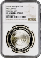 Nicaragua 10 Cordobas 2010, NGC PF69 UC, "Historical Coins" Top Pop 3/0 - Nicaragua
