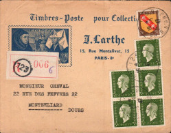 AFFRANCHISSEMENT COMPOSE SUR LETTRE  RECOMMANDEE DE PARIS 123 - Tarifas Postales