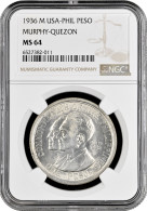 Philippines 1 Peso 1936, NGC MS64, "Establishment Of The Commonwealth, Murphy And Quezon" - Autres – Afrique