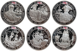 Royal Mint (Alderney, Jersey, Guernsey) 5 Pounds 2009, PROOF SET, "The History Of The Royal Navy" - Colonias