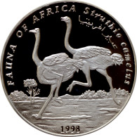Somalia 10.000 Shillings 1998, PROOF, "Fauna Of Africa - Ostriches" - Somalia