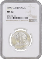 Great Britain 2 Shillings (florin) 1899, NGC MS62, "Queen Victoria (1838-1901)" - Altri & Non Classificati