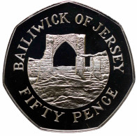 Jersey 50 Pence 1983, PROOF, "Gateway To Grosnez Castle" Silver Coin - Otros & Sin Clasificación