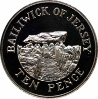 Jersey 10 Pence 1983, PROOF, "The Dolmen At Faldouet" Silver Coin - Otros & Sin Clasificación