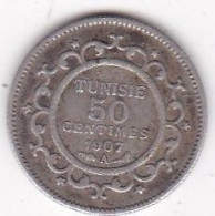 Protectorat Français 50 Centimes 1907 A Paris , En Argent , Lec# 152 - Tunesien