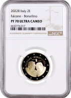 Italy 2 Euro 2022, NGC PF70 UC, "Giovanni Falcone And Paolo Borsellino" Top Pop - Israel