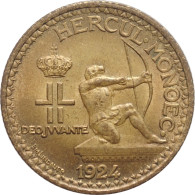 Monaco 1 Franc 1924, UNC, "Prince Louis II (1922 - 1949)" - Other & Unclassified