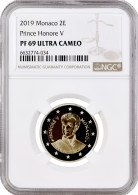 Monaco 2 Euro 2019, NGC PF69 UC, "Accession Of Prince Honoré V" Top Pop - Sonstige & Ohne Zuordnung