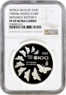Mexico 100 Pesos 1987, NGC PF69 UC, "World Wildlife Fund - Monarch Butterfly" - Sonstige – Afrika