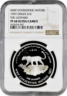 Oman 1 Rial 1997, NGC PF68 UC, "WWF Conserving Nature - The Leopard" - Omán