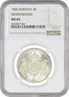 Norway 2 Kroner 1906, NGC MS65, "1th Anniversary - Norwegian Independence" - Other - Africa
